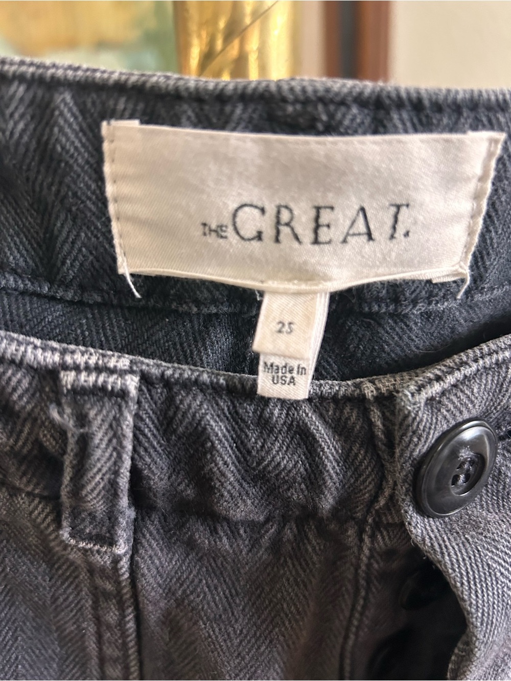 THE GREAT. Women's Charcoal Straight-Leg Utility Pants